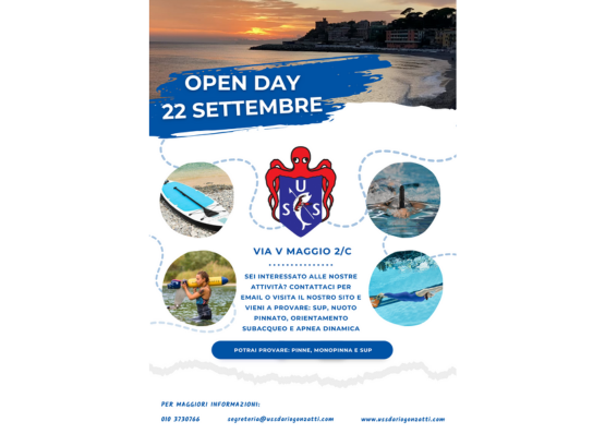 Open day domenica 22 settembre